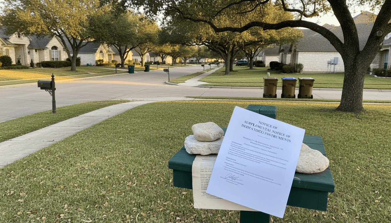 Notice of Supplemental Notice of Dedicatory Instruments